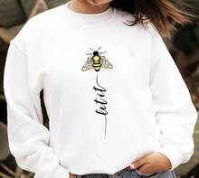 Nuevas llegadas, sudaderas de Cruz Let is bee, sudadera cristiana de la amabilidad de las abejas, tops, ropa informal de invierno de manga larga para mujer 2024 - compra barato