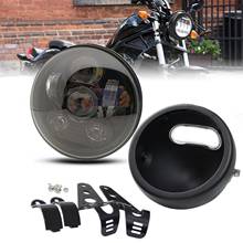 DOT 5.75" 5-3/4 Motorcycle LED Headlight With Headlamp Shell Bucket Housing Mount Bracket Black 45W 2024 - buy cheap