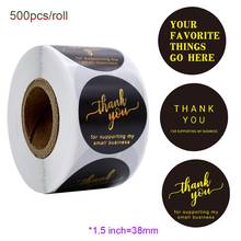 1.5'' Thank You Stickers Seal Labels Black for Shop Business Package Gift Box Decoration Envelope Stationery Sticker 500pcs 2024 - buy cheap