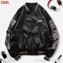 Oversized jacket casual men's loose  baseball160kg spring large size new trend black 10XL 9XL 11XL bomber jacket hip hop jacket 2024 - купить недорого