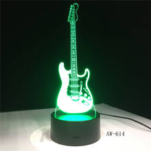 3D Light Electric Guitar Illusion Lamp LED 7 Colors Changing USB Touch Sensor Desk Light Night Lamp Friends Gift Office L AW-614 2024 - buy cheap