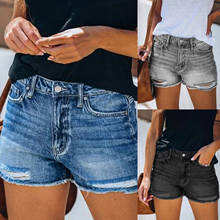 Women Denim Shorts Vintage Ripped Hole Shorts Summer Fashion Ladies Girls Clothes Hole Button Pocket Jeans Shorts Брюки 2024 - buy cheap