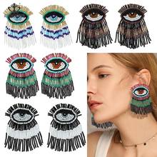 ROYALBEIER New Fashion Women's Multi Color Bohemian Eyes Beaded Drop Earrings Jewelry  Handmade Resin Statement Earrings ES0682 2024 - buy cheap
