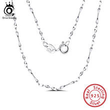 ORSA JEWELS Woman Man Trendy Real 925 Silver 1mm Twisted Link Chain Necklace 45cm Silver Jewelry Gift Drop Shipping Gift OSC05 2024 - buy cheap