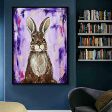 Modern Canvas Painting Cute Brown Rabbit Prints Animal Posters And Prints Wall Art Pictures For Living Room Decor Home Cuadros 2024 - buy cheap