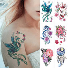 Waterproof Temporary Tattoo Sticker Phoenix Cat Dragon Flash Tattoos Snake Peony Lotus Body Art Arm Fake Tatoo Women Men 2024 - buy cheap