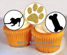 24 Dog Theme Edible Cake Topper Wafer Rice Paper Cake Cookie Cupcake Topper Decor Birthday Wedding Cake Decoration Party Supply 2024 - buy cheap
