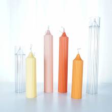 3D Long Pole DIY Candle Molds Plastic Pillar Candle Making Kit Large Cylinder Rib Candle Making Molds Candle Making Tools 2024 - buy cheap