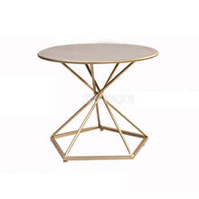 Mesa de chá redonda, design nórdico, simples, de ferro, para sala de estar, mesa de centro para chá, lazer criativo e moderno, com 50cm de diâmetro e 60cm de comprimento 2024 - compre barato