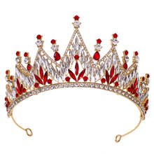 Acessórios de cabelo de cristal para casamento, coroa de noiva europeu e americano, alta qualidade, arco de joias da princesa barroca 2021 2024 - compre barato