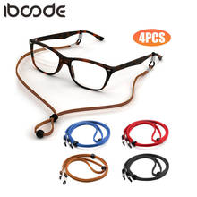 iboode 4PCS Glasses Neck Strap String Rope PU Leather Eyeglasses Cord Chain Adjustable Lanyard Holder Eyewear Accessories New 2024 - buy cheap