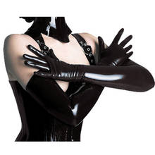 Sexy Women Gloves Faux Leather Wetlook Porno Leather Mittens Latex Fetish Long Arm Gloves Cosplay Costumes Shiny Dance Clubwear 2024 - buy cheap