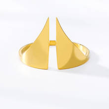 Anel de ouro minimalista, anel de torção com pulseira dourada, feminino e masculino, presente de natal 2024 - compre barato