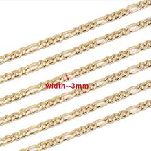 3MM 3:1 Figaro Chain Stainless Steel Gold Plated Figaro Link Chain for DIY necklace bracelet making 2024 - buy cheap