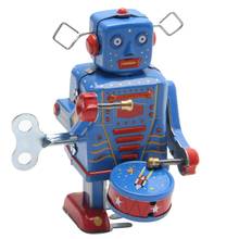 Retro Clockwork Wind Up Metal Walking Robot Toy Vintage Collectible Kids Gift 2024 - buy cheap