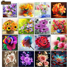 Full Round Drill 5D DIY Diamond Painting Colored flowers 3D Embroidery Cross Stitch 5D Home Decor Gift 2024 - buy cheap