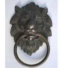 Estátua de cobre chinesa de bronze feroz cabeça de leão porta amarrador estátua animal amarrador ornamentos finos 2024 - compre barato