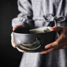 Antowall-louça japonesa preta de cerâmica matte para sushi, prato redondo, tigela grande, arroz 2024 - compre barato