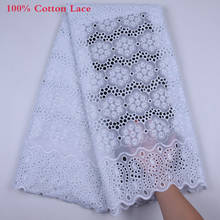 Swiss Voile Lace Fabric High Quality Lace White African Cotton Dry Lace Fabric For Wedding Dubai Lace 5 Yards Lace Fabric 1723 2024 - buy cheap