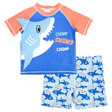 Honeyzone-Pijama De dos piezas para niños, traje De baño De manga corta con estampado De tiburón y dibujos animados 2024 - compra barato