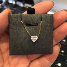 YANHUI Romantic Heart Big Zirconia Diamond Pendant Necklace Rose Gold Color 3ct CZ Necklace Women Christmas Gift 2024 - buy cheap