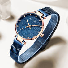 MINI FOCUS-relojes de negocios a la moda para mujer, pulsera de malla azul de lujo con correa de cuarzo, reloj de pulsera de marca superior, 2020 2024 - compra barato