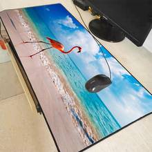 Mairuige 900*400mm grande gaming flamingo praia animais bloqueio borda tapete do rato para mousepad jogo gamer mouse pad 2024 - compre barato