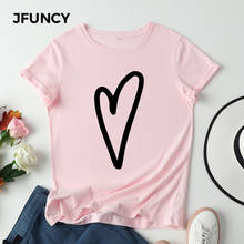 JFUNCY Oversized Women Cotton T Shirts Summer Short Sleeve Casual Tops Cartoon Harajuku Graphic Mujer Tee Shirt Female Tshirt 2024 - купить недорого