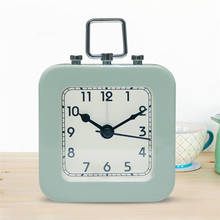 Creative Multi-functional Digital Alarm Clock Nordic Simple Metal Square Silent Alarm Clock With Handle Bedside Table Clock 2024 - buy cheap