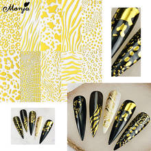 Monja 10 Styles Gold Self-adhesive Nail Art Sticker Stripe Lines Irregular Geometric Pattern Nail Decals DIY Manicure Decoration 2024 - buy cheap