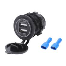 Adaptador de toma de corriente para coche, Cargador Usb Dual de 5V, 4.8A, 12V, 24V, barco, Rv 2024 - compra barato