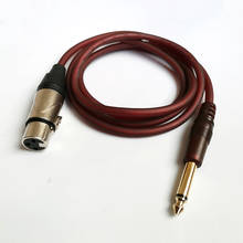 Cabo de microfone premium hifi classe 1.5 metros, com blindagem de baixo ruído, plug de microfone 6.35 "mono macho para xlr 3pin ofc 2024 - compre barato