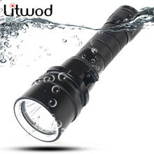 Litwod-lanterna para mergulho z20d52, led, 120 lm, à prova d'água, subaquática, lâmpada 18650, bateria 2024 - compre barato