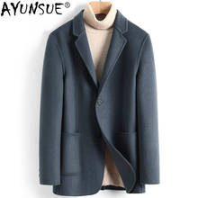 AYUNSUE Men's Wool Coat Casual Double-sided Wool Jacket Blazer Slim Fit Mens Coats Overcoat Abrigo Hombre 2020 4885 KJ3623 2024 - buy cheap