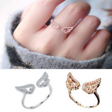 Милые женские модные открытые кольца с крыльями для женщин, Трендовое милое кольцо, вечерние ювелирные изделия, подарки 2024 - купить недорого