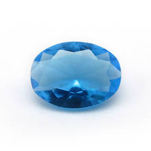 Бесплатная доставка, 2x3 ~ 13x18 мм, овальная огранка, камень из голубого стекла, 50 шт./лот, синтетические драгоценные камни, бусины для модных украшений 2024 - купить недорого