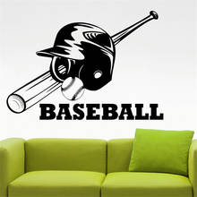 Helmet Bat Ball Baseball Sign Wall Sticker Team Sports Game Vinyl Decal Softball Home Interior Decor Kids Boys Room Decor HY1291 2024 - buy cheap
