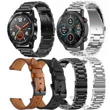 Correa de cuero para Huawei Watch GT 2E 2, correa de reloj de acero inoxidable, para Honor Magic 2, 42mm 2024 - compra barato