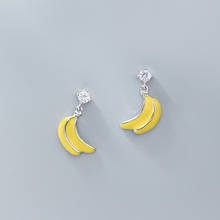 MloveAcc-pendientes de plata de ley 100% con forma de plátano, joyería con forma de fruta, para mujeres y niñas, 925 2024 - compra barato