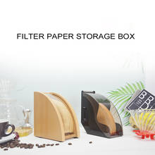 Porta-papel para filtro de café, grande, com tampa acrílica, dispensador de filtros, prateleira, armazenamento, barista, café, caixa de armazenamento de papel 2024 - compre barato