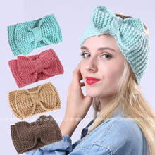 Crochê arco bandana para meninas inverno orelha mais quente malha turbante hairband lã cabeça envoltório turbantes meninas acessórios de cabelo 2024 - compre barato