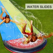 Cool Games Center Backyard Grass Children Adult Toys Inflatable Double Water Slide Pools Children Kids Summer Outdoor Water Toys 2024 - купить недорого