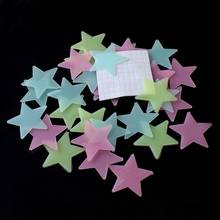 ZLinKJ-pegatinas de decoración de pared para el hogar, calcomanía que brilla en la oscuridad para bebés y niños, papel tapiz fluorescente de Color Estrellas luminosas para dormitorio, 100 Uds. 2024 - compra barato