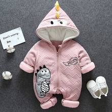 2021 Cute Cartoon Dinosaur Baby Romper Winter Newborn Thickened Jumpsuits Boys Girls Pajamas One-Piece Cotton Outwear Clothes 2024 - buy cheap