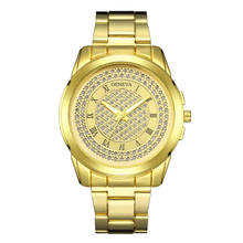 Relógios masculinos pulseira de aço luxo negócios genebra marca relógios de pulso strass liga moda quartzo masculino reloj hombre 2020 2024 - compre barato