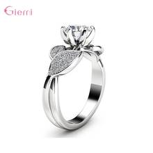 Most Popular Women/Girls Statement Leaf Wedding Rings 925 Sterling Silver Anniversary Party Jewelry Accessory Big Promotion 2024 - buy cheap