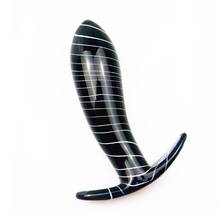 Protetor anal de vidro preto, brinquedo sexual com 2 cores 2024 - compre barato