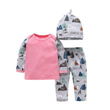 Infant Baby Girl Clothing Sets 2020 Cute Advanture Avaits Baby Girl Outfits Newborn Baby Boy Clothes T-shirt Pants Hat 3PCS 2024 - buy cheap