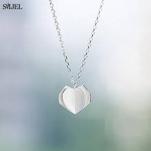 New Fashion Double Love Heart Pendant Necklace for Women Minimalist Origami Heart Necklaces Silver Color Jewelry Collier Gifts 2024 - buy cheap