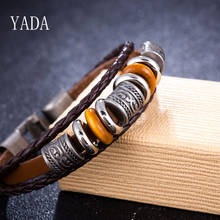 YADA Gifts 2020 Retro multi-layer Bracelets&Bangles For Men Braided Leather Bracelets Charm Friendship Jewelry Bracelet BT200082 2024 - buy cheap